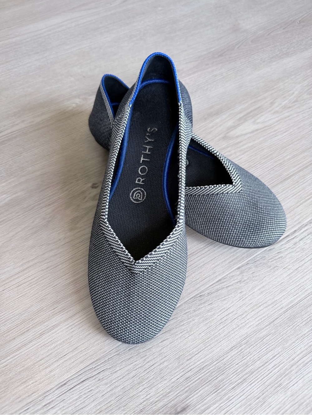 Rothy's Women's Round Toe Ballet Flats - The Daily Herringbone, Size 8